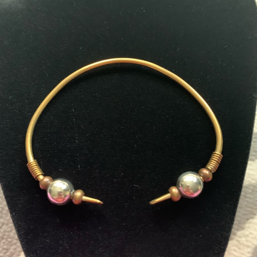 Genuine Copper and silver bracelet adjustable